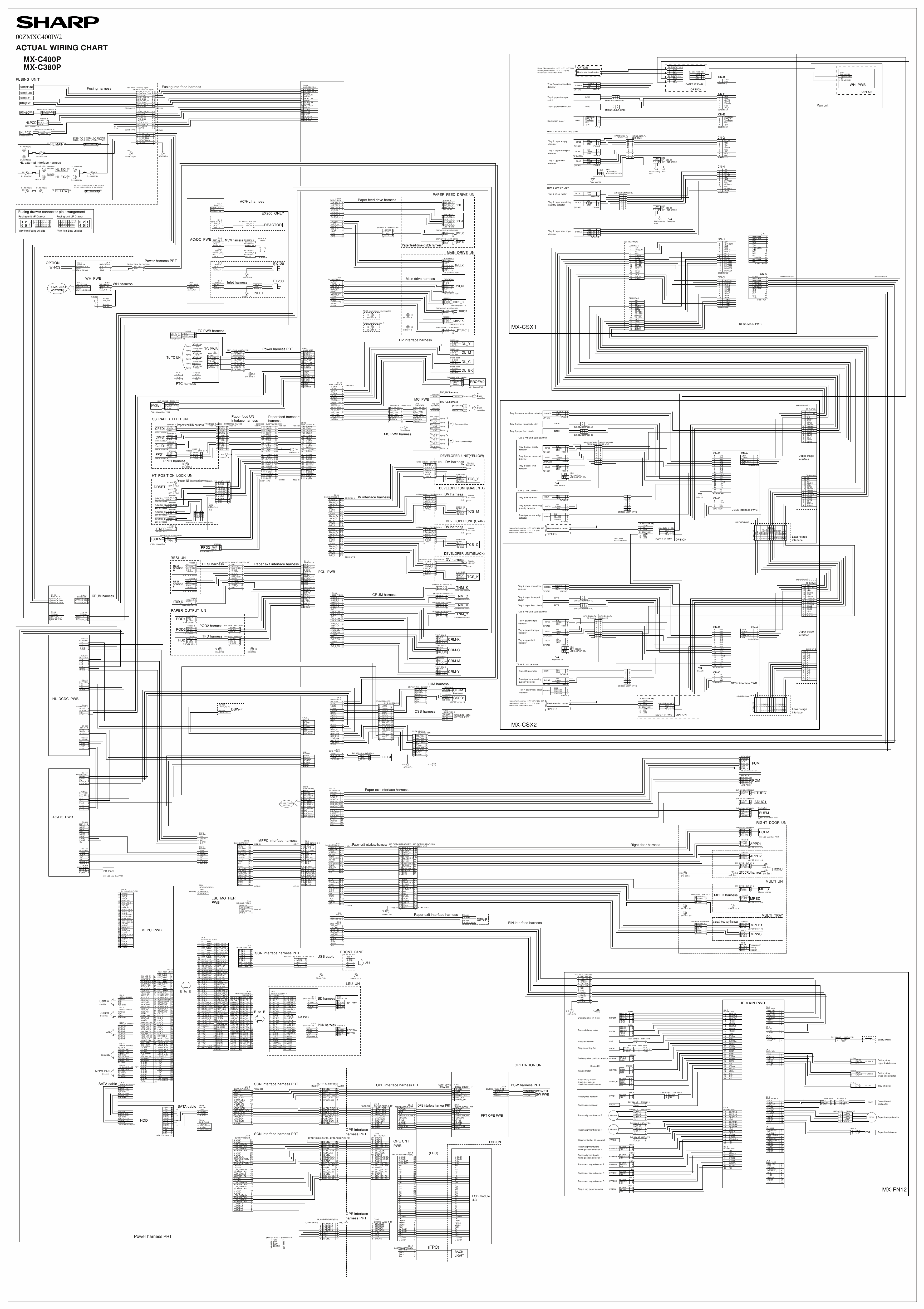 SHARP MX C380 C400 P Wiring Chart Diagrams-1